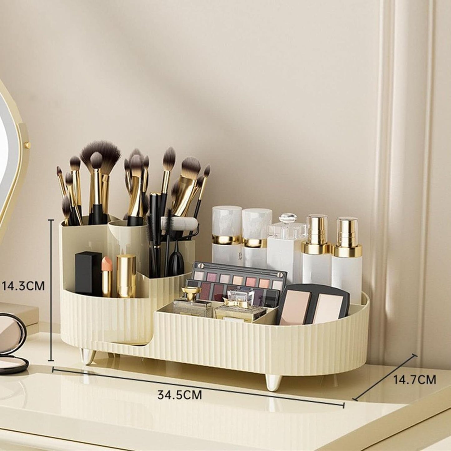 360°Rotating Makeup Organizer, Cosmetic Storage Organizer Box for Dressing Table Bedroom, 3020208/120338AM07US2