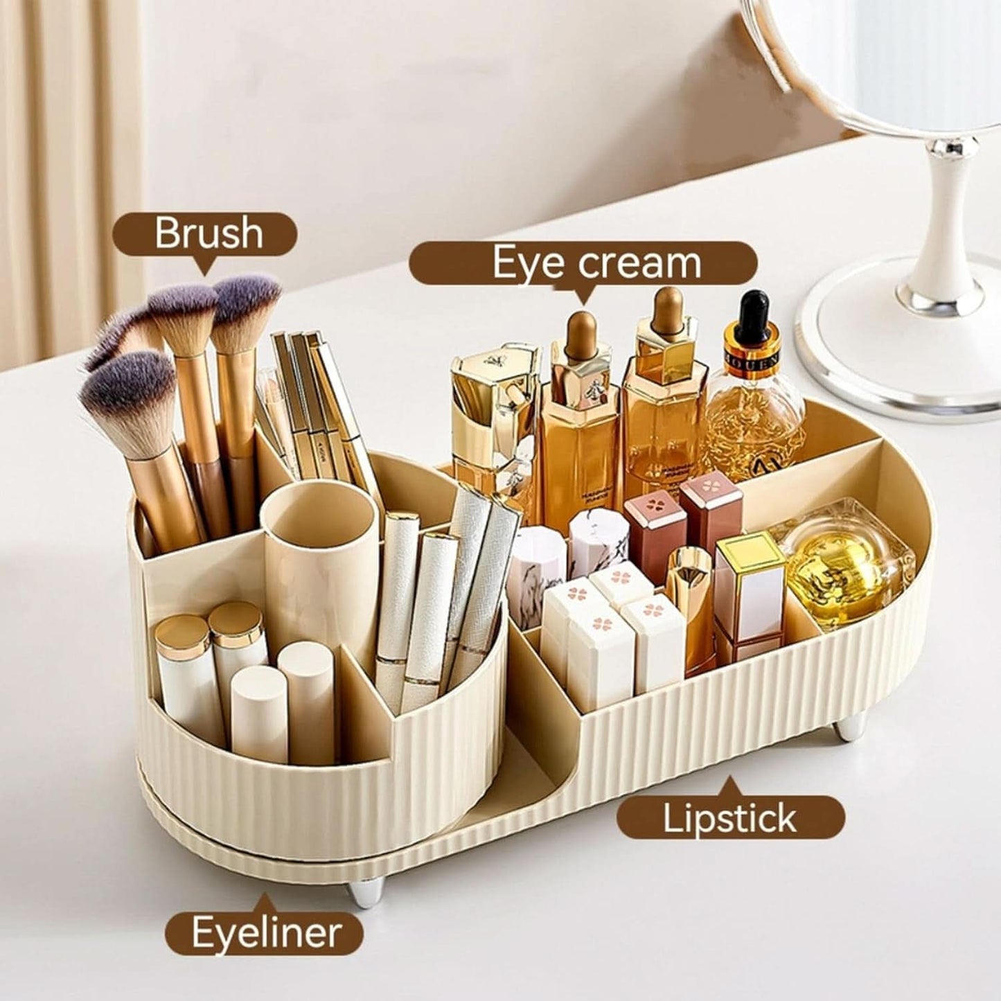 360°Rotating Makeup Organizer, Cosmetic Storage Organizer Box for Dressing Table Bedroom, 3020208/120338AM07US2
