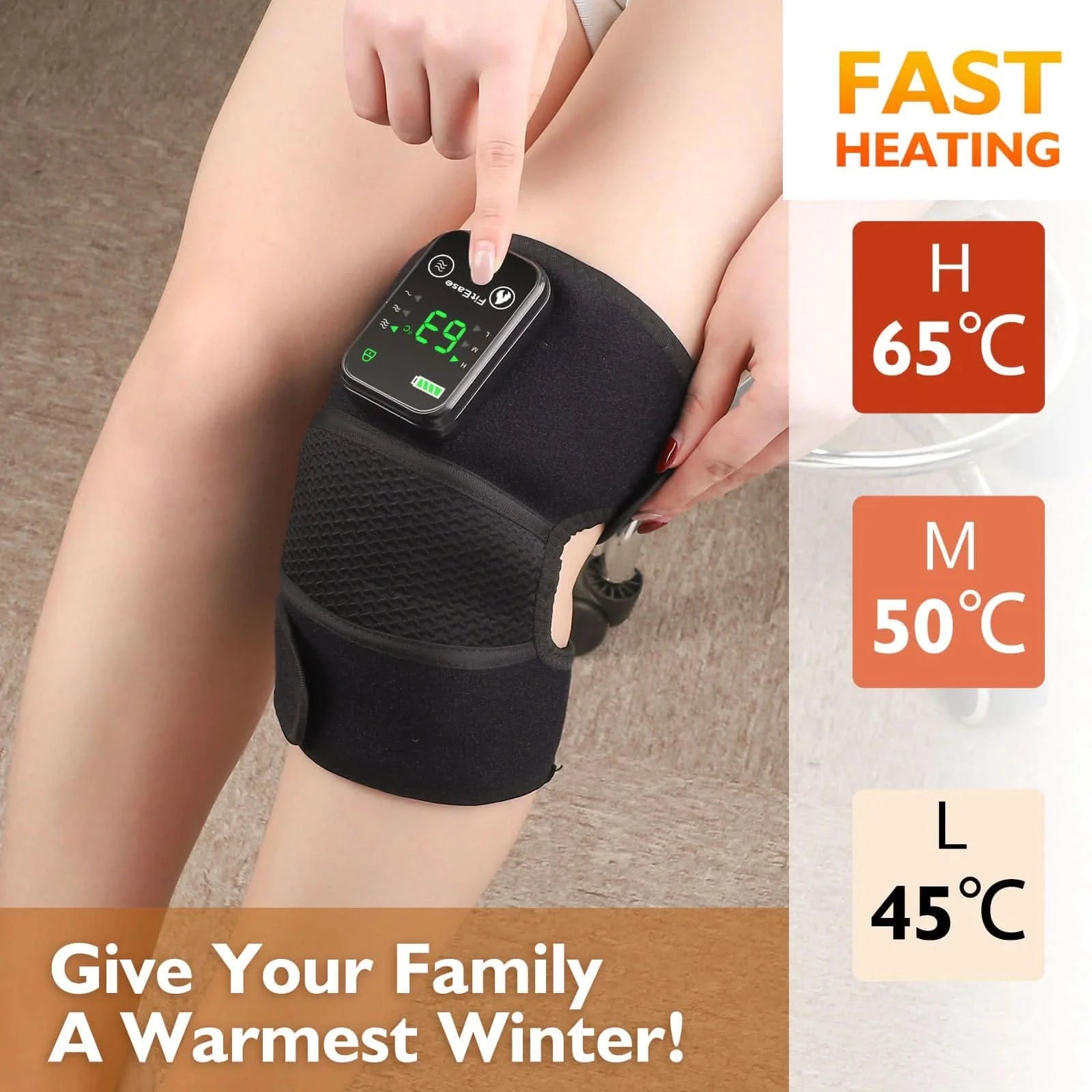 Masseur vibrant chauffant intelligent pour rotules, coudes et épaules