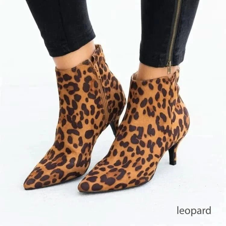 Bottes hautes à imprimé léopard