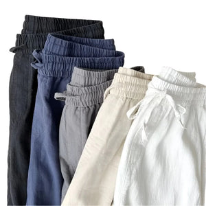 Men's Casual Pants White Baggy Straight Trousers