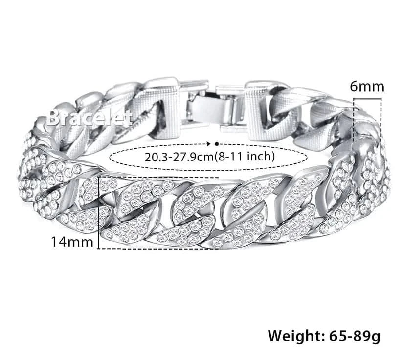 Bracelet gourmette cubain Miami pour homme en or
