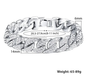 Bracelet gourmette cubain Miami pour homme en or