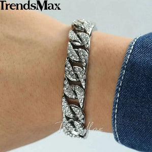Bracelet gourmette cubain Miami pour homme en or