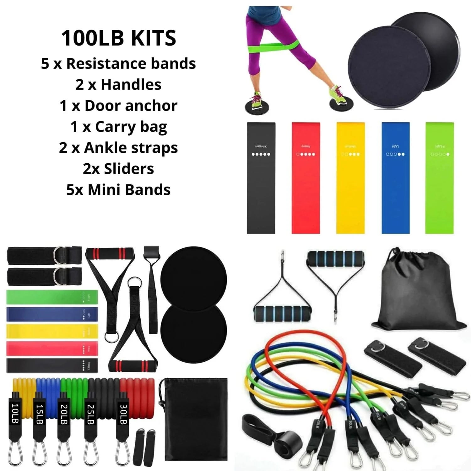Ensemble de bandes de fitness 100 lb