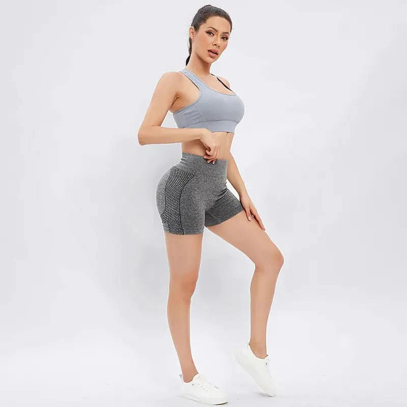 Short de yoga taille haute pour femme – Coupe rehaussante et extensible