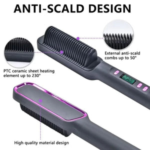 Peigne électrique multifonction pour lisser les cheveux