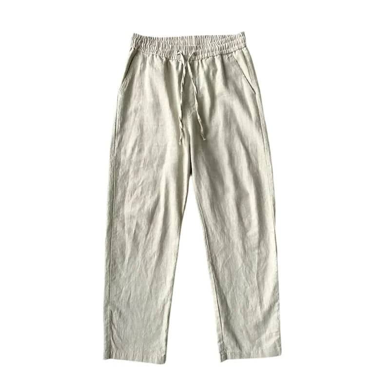 Men's Casual Pants White Baggy Straight Trousers