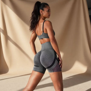 Short de yoga taille haute sans couture