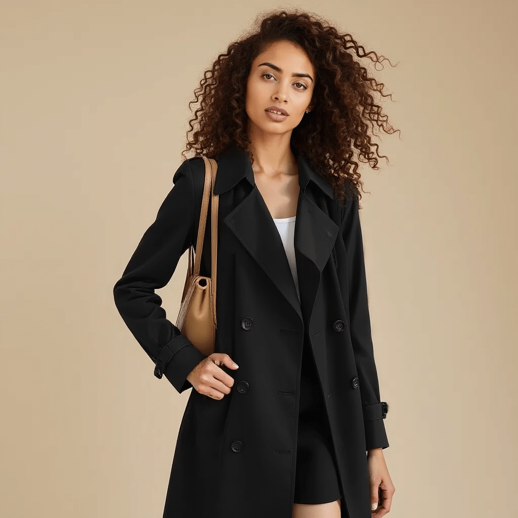 Streetwear Loose Trench Coat – Korean-Inspired Midi Windbreaker for Women