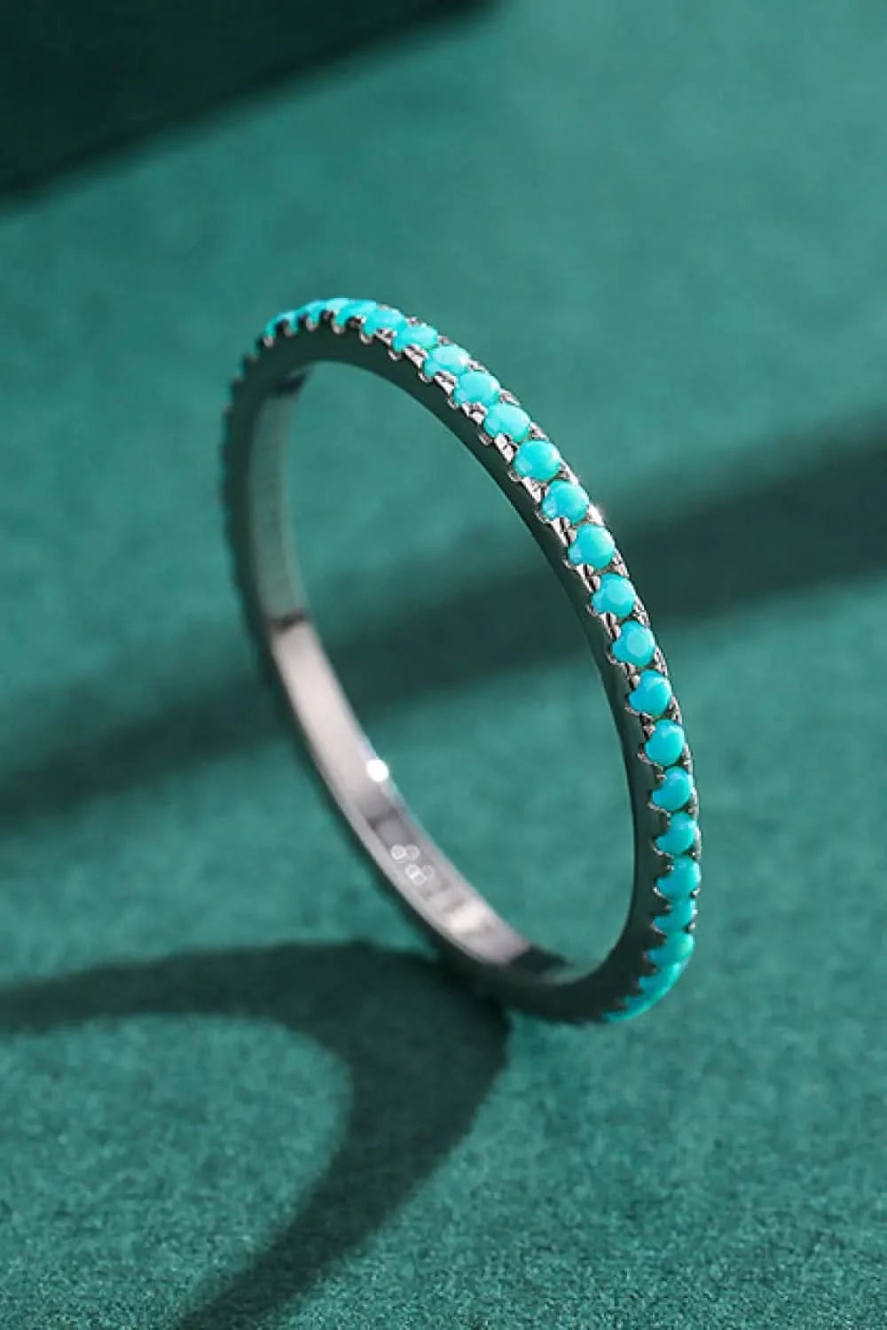 Bague en argent sterling 925 avec turquoise artificielle