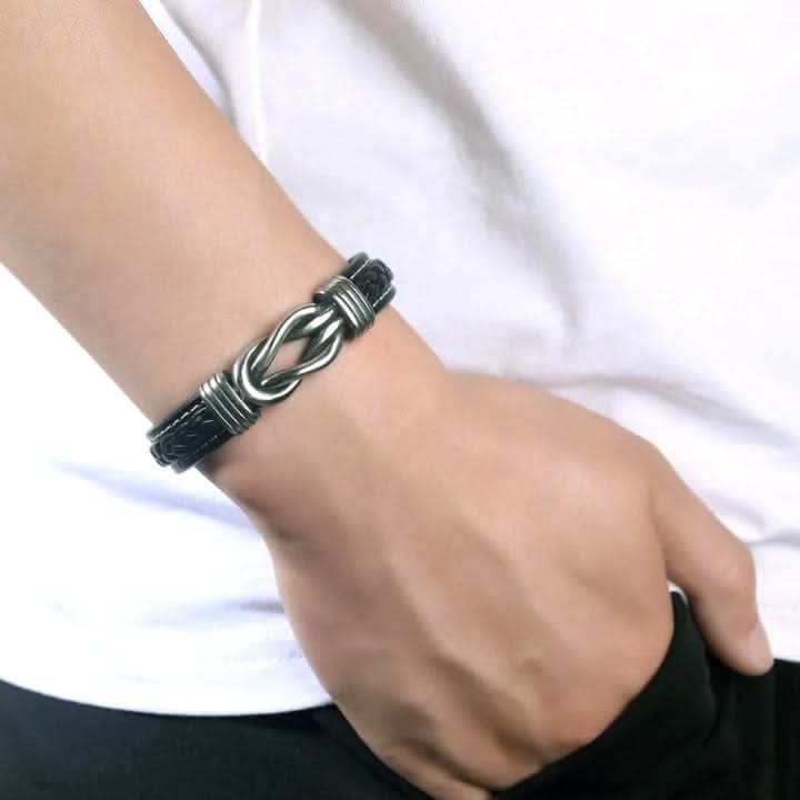 Bracelet en cuir pour homme, accessoire graphique irrégulier, tendance