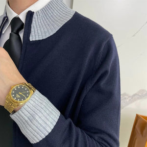 Trendy Long Sleeve Knitwear Coat for Men