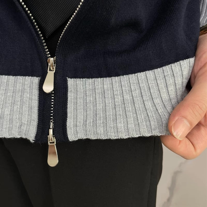 Trendy Long Sleeve Knitwear Coat for Men