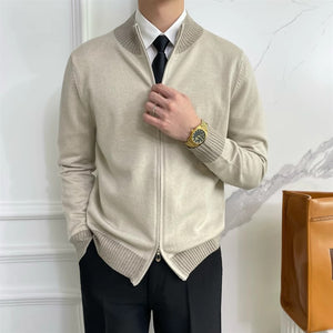Trendy Long Sleeve Knitwear Coat for Men