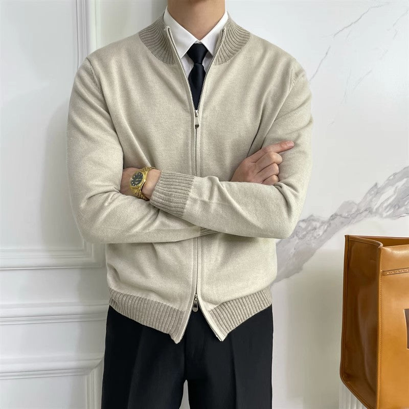 Trendy Long Sleeve Knitwear Coat for Men