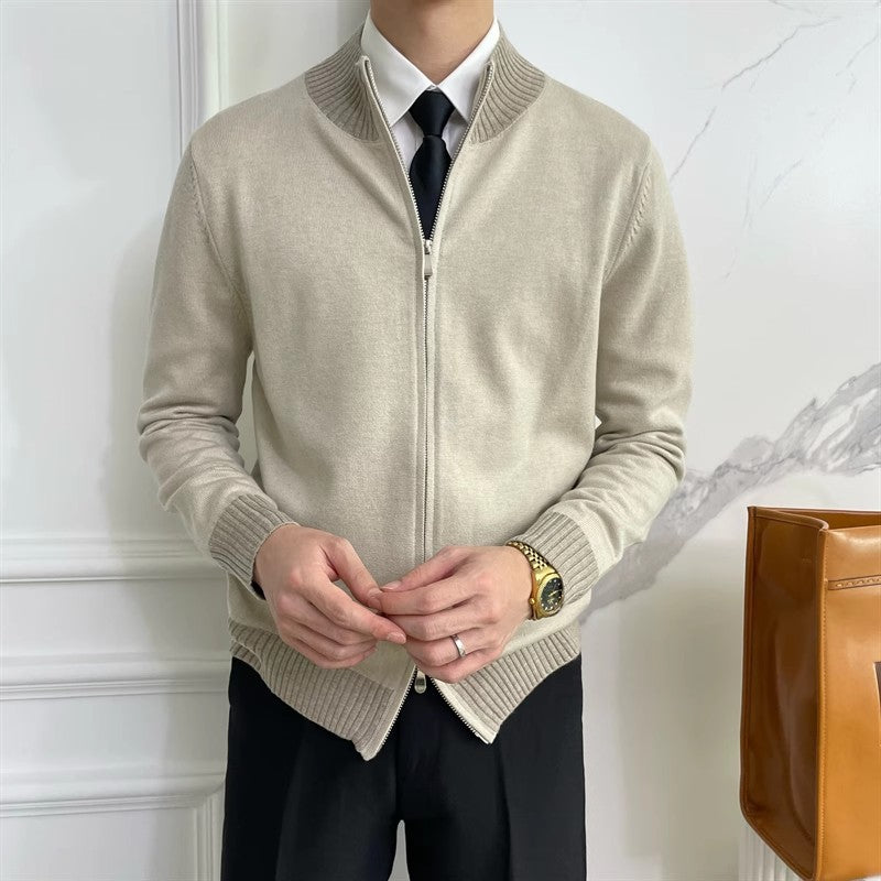 Trendy Long Sleeve Knitwear Coat for Men