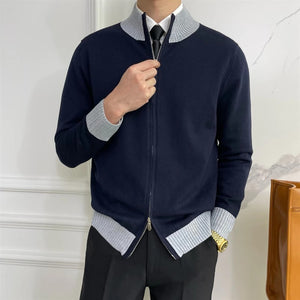 Trendy Long Sleeve Knitwear Coat for Men