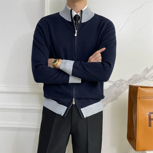 Trendy Long Sleeve Knitwear Coat for Men