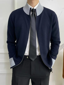 Trendy Long Sleeve Knitwear Coat for Men