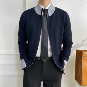 Trendy Long Sleeve Knitwear Coat for Men