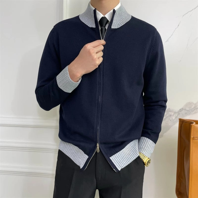 Trendy Long Sleeve Knitwear Coat for Men