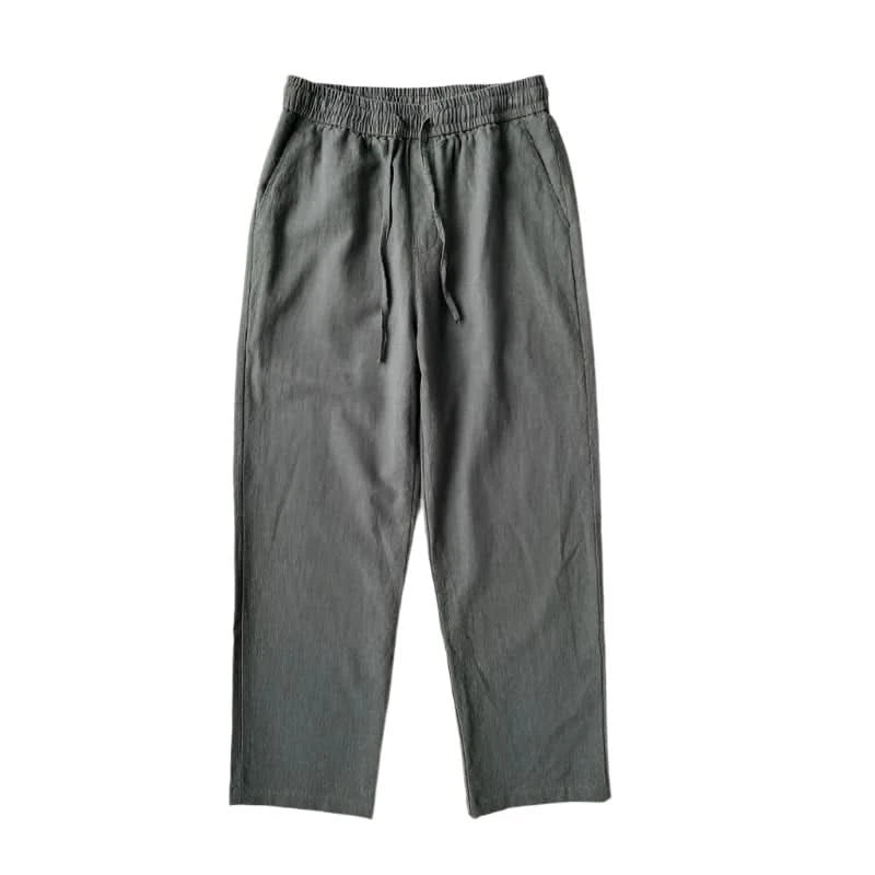 Men's Casual Pants White Baggy Straight Trousers