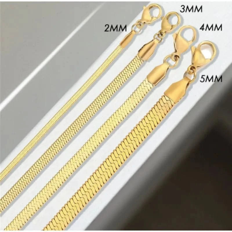 European And American Ins Style Stainless Steel Flat Blade Snake Chain