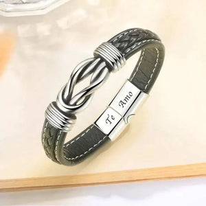 Bracelet en cuir pour homme, accessoire graphique irrégulier, tendance