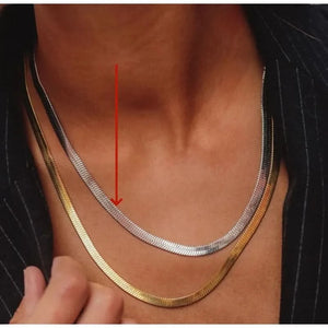 European And American Ins Style Stainless Steel Flat Blade Snake Chain
