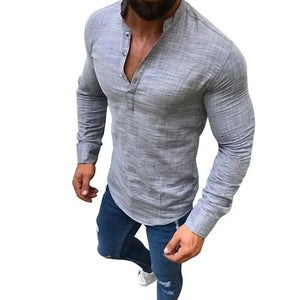 Chemises en lin coupe slim pour hommes