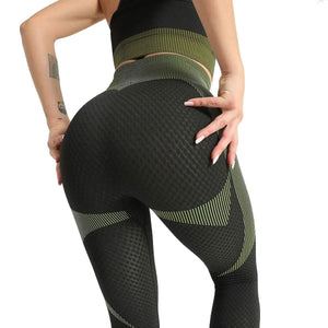 Ensemble de sport patchwork haut de gamme pour femme – Tenue de yoga en nylon respirant (haut et legging)